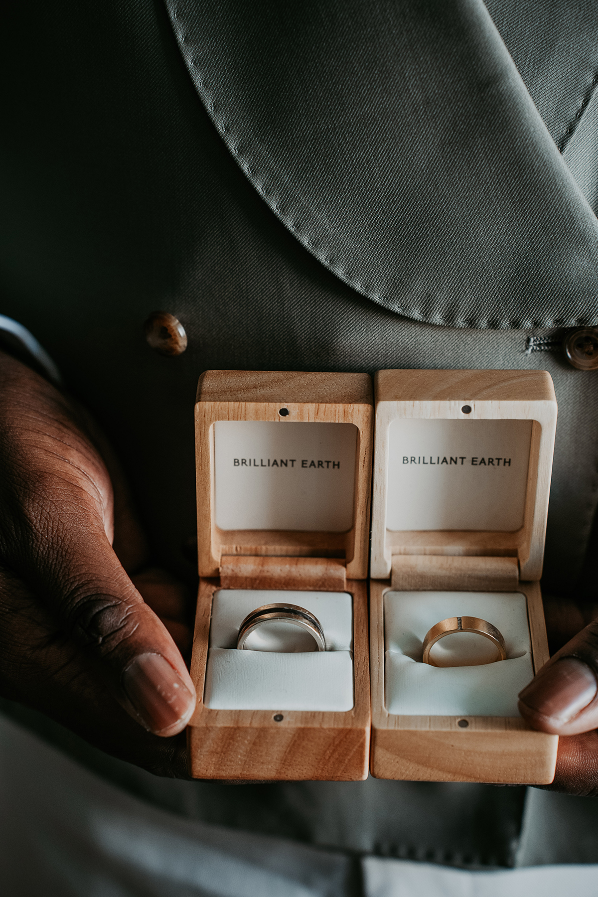 Wedding rings chosen by a gay couple for their Puerto Rico wedding.