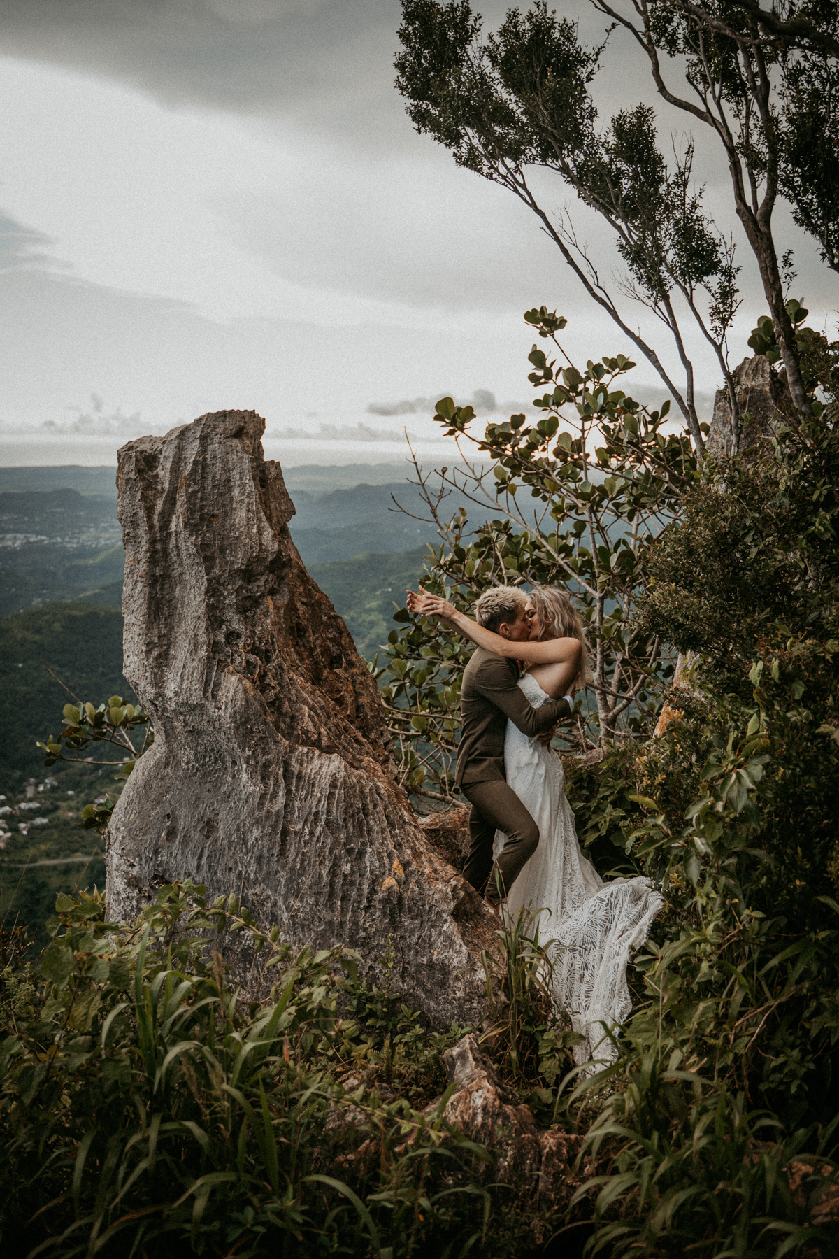 Lesbian couple engagement session at Pico Rodadero, Yauco Puerto Rico