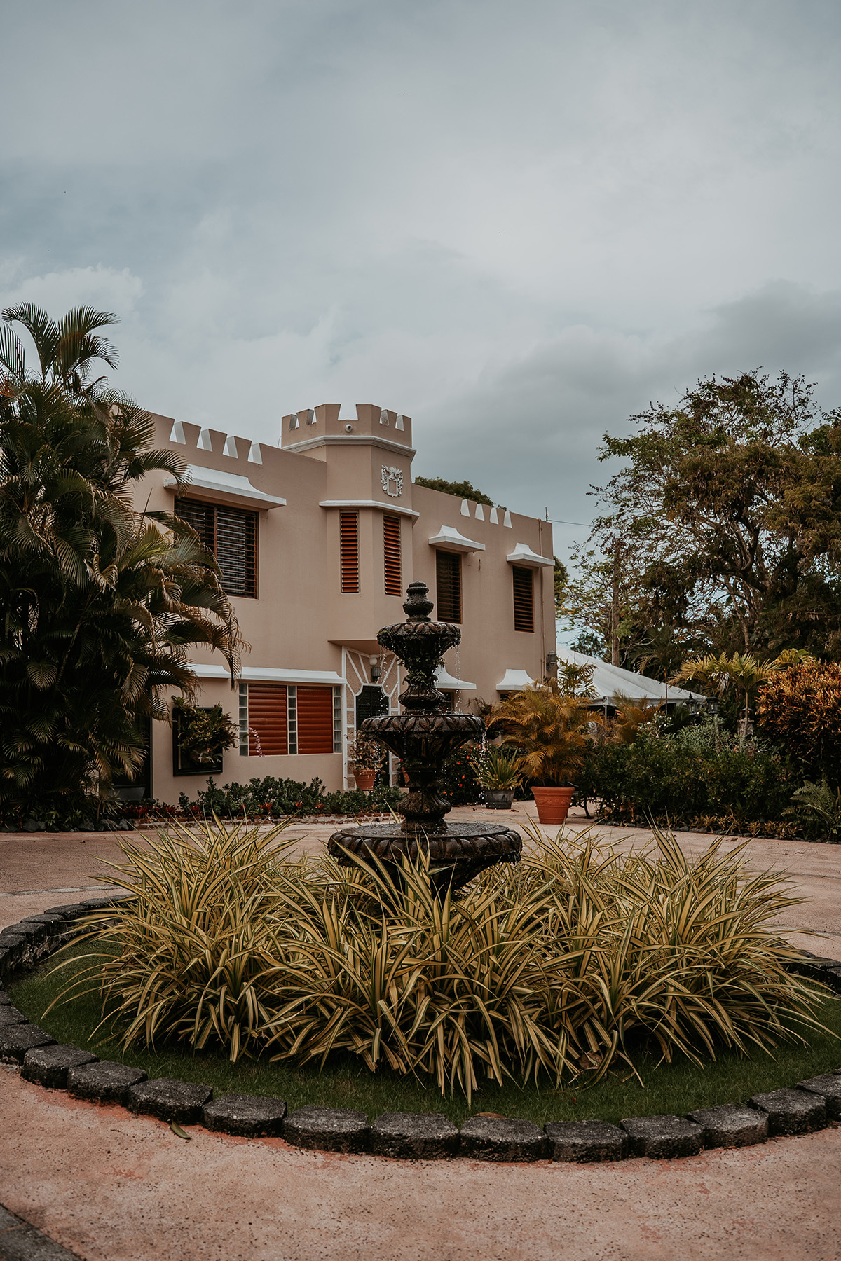 Jardines del Castillo wedding venue surrounded by tropical greenery in Puerto Rico