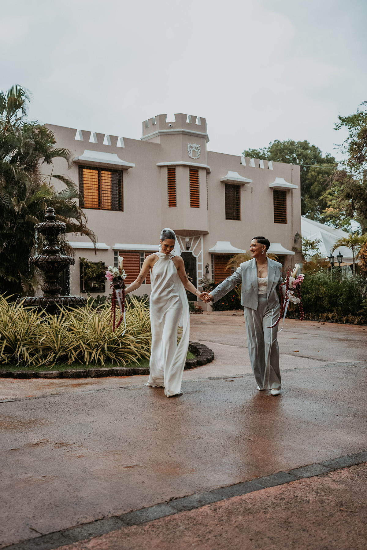 Couple enjoying a candid moment during their intimate Puerto Rico wedding