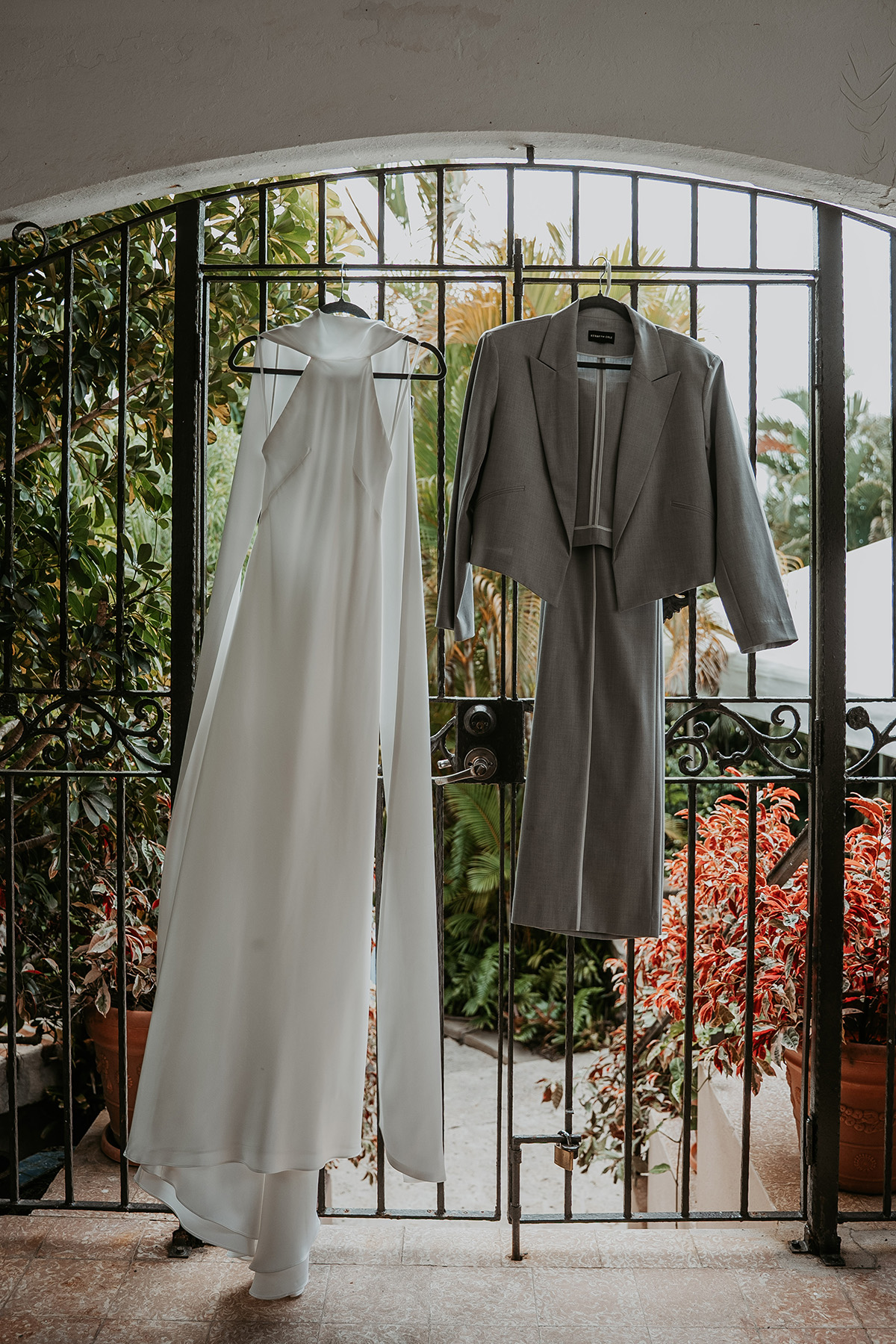 Wedding attire arranged together