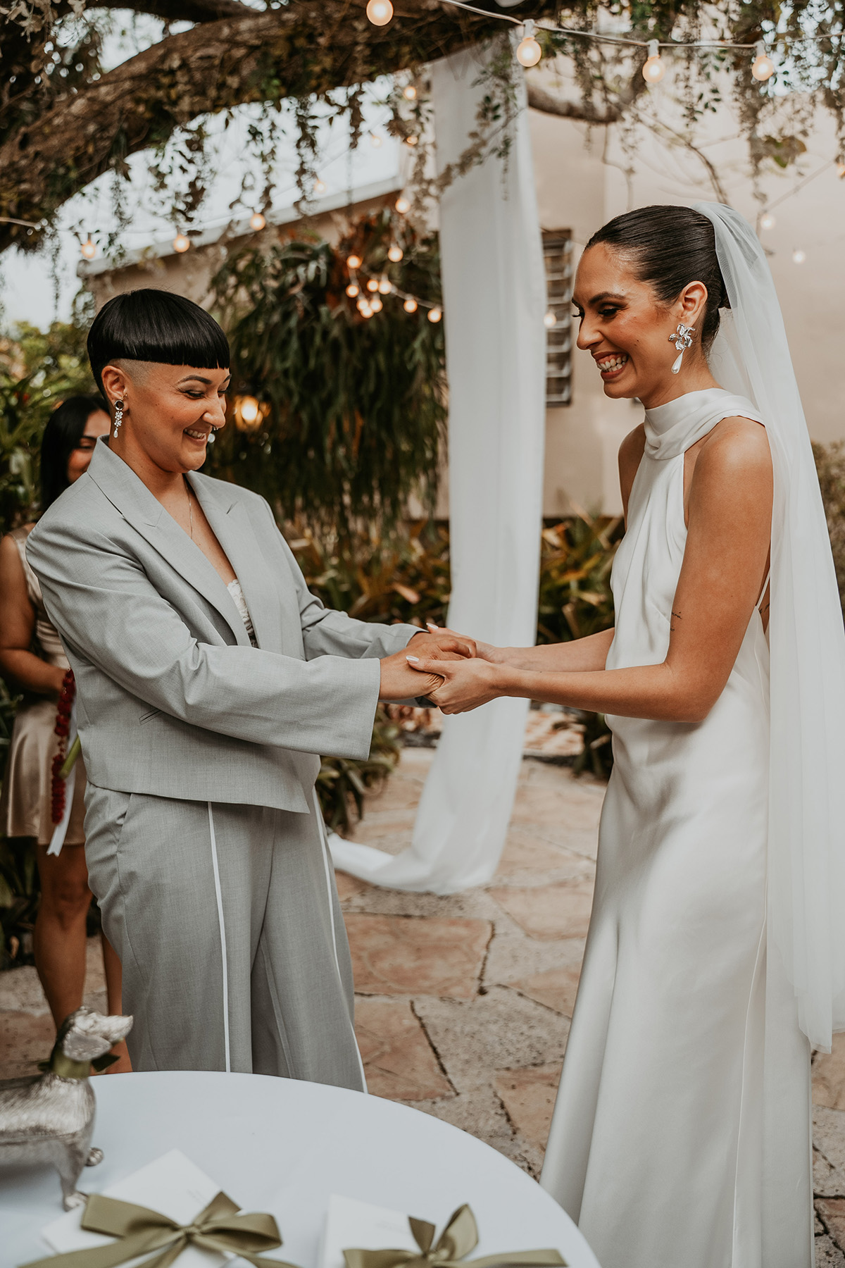 Couple enjoying a candid moment during their intimate Puerto Rico wedding