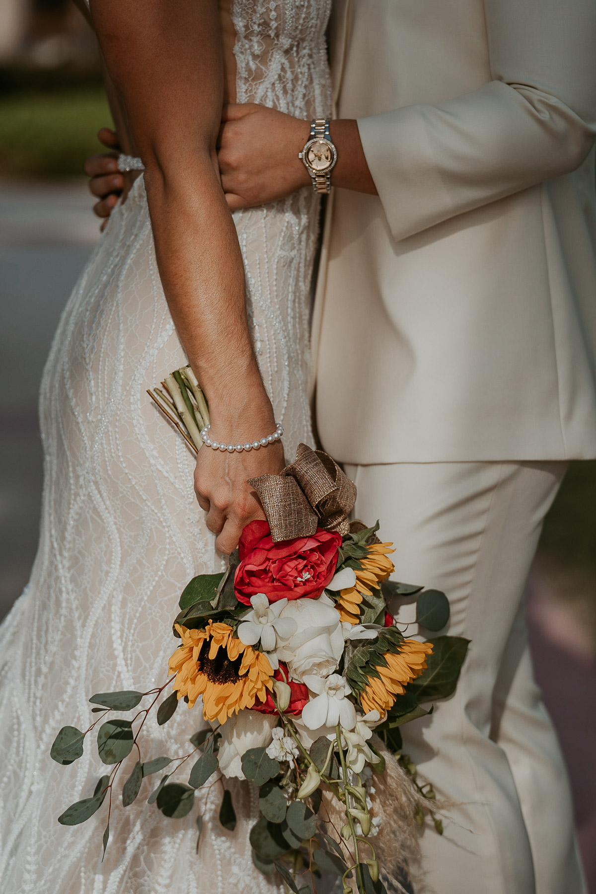 Flowers details shoot at LGBTQ+ beach wedding in Puerto Rico.