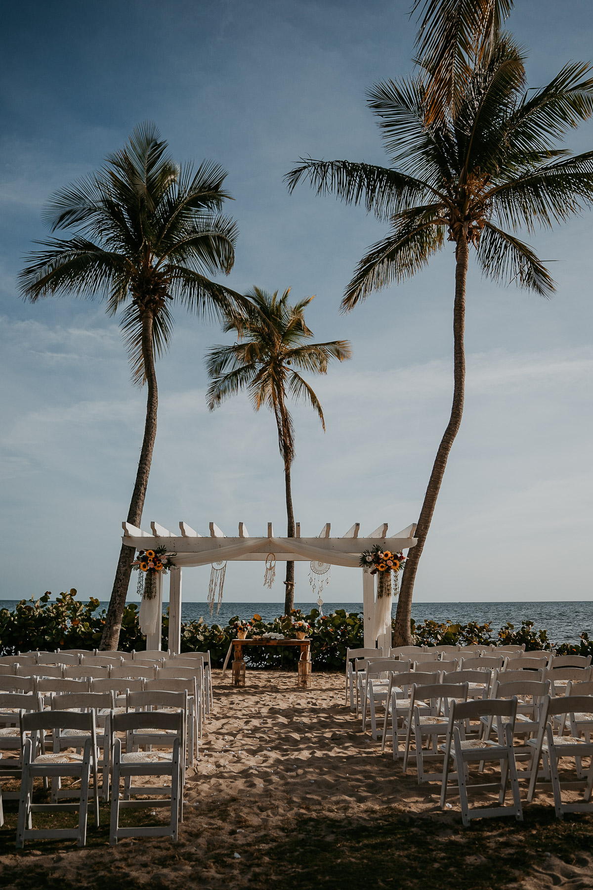 Wedding Ceremony set up details at Copamarina Beach Resort.