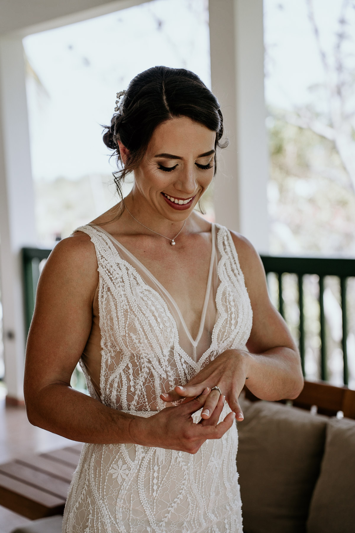 Bride getting ready at Copamarina Beach Resort.