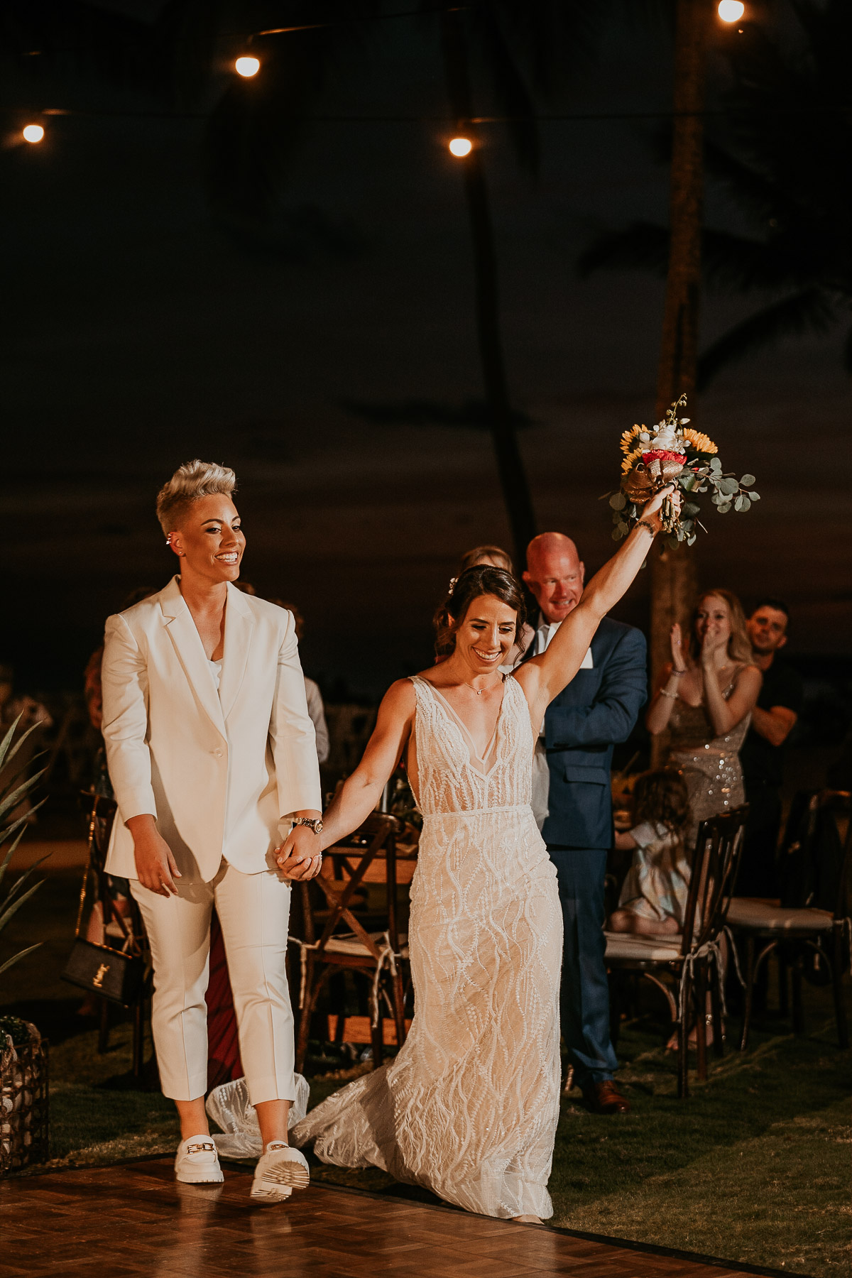 Brides entrance at Copamarina LGBTQ+ Beach Wedding.