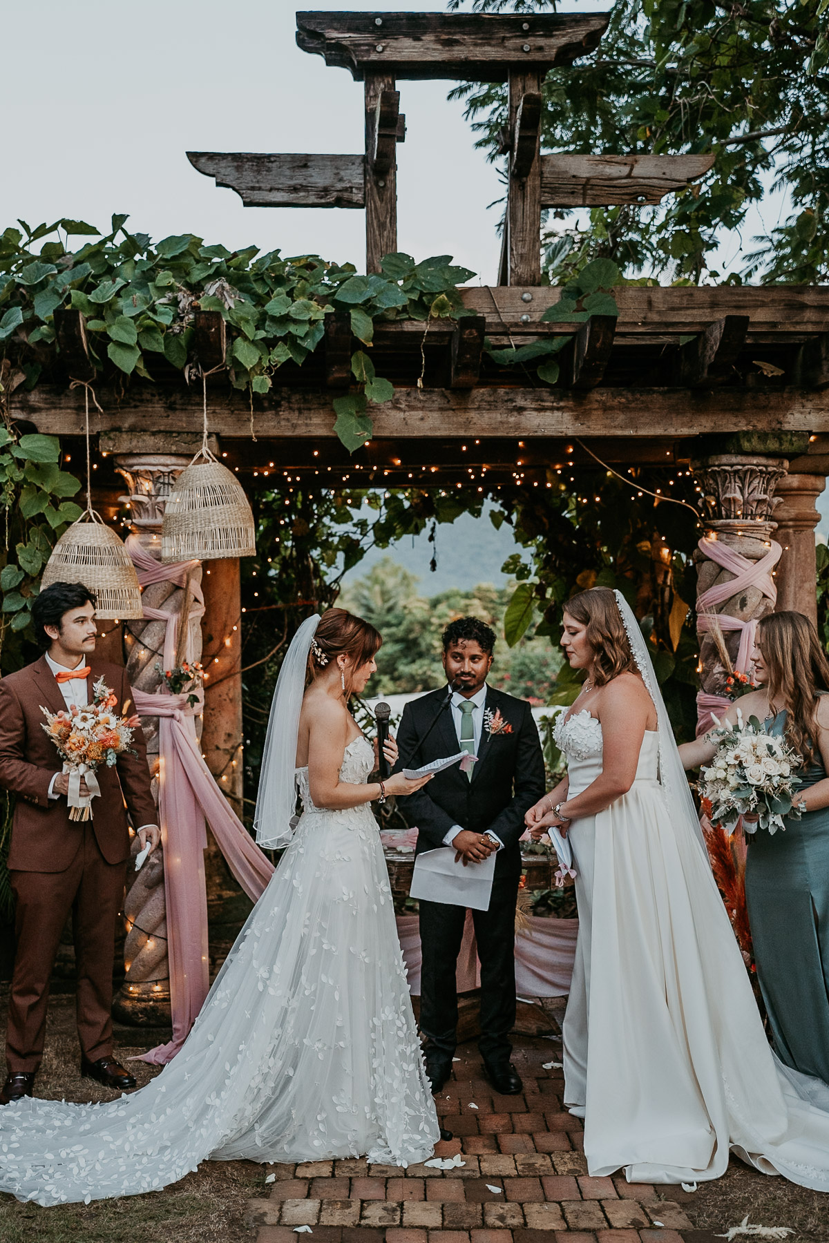 Lesbian Wedding at Hacienda Siesta Alegre, Puerto Rico 