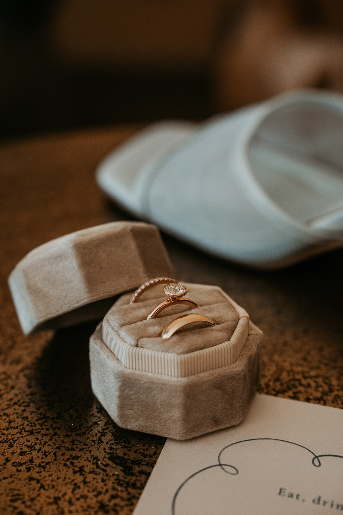 Close-up shot of wedding rings