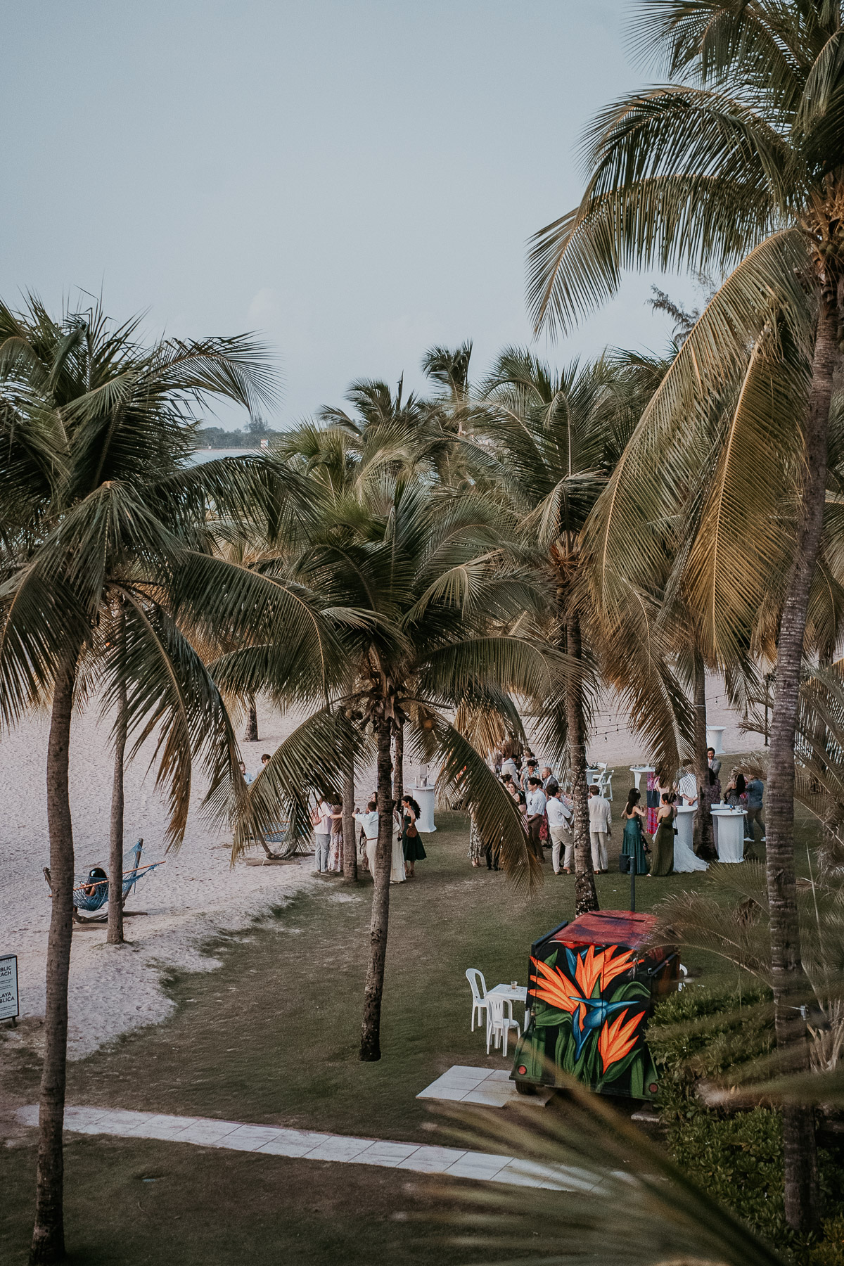Marriot Isla Verde cocktail hour during LGBTQ+ wedding