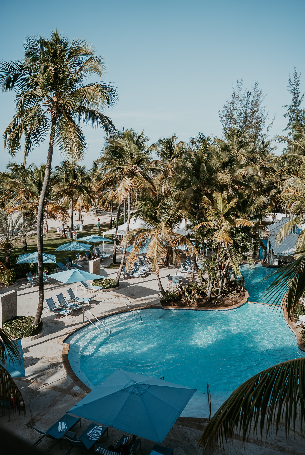 Courtyard Marriot Isla Verde Pool Are seen from Brisas reception wedding.