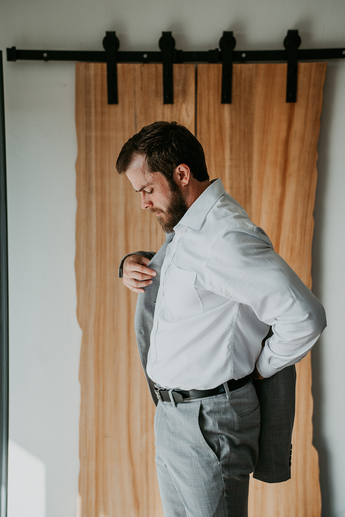 Groom at micro wedding at El Pretexto