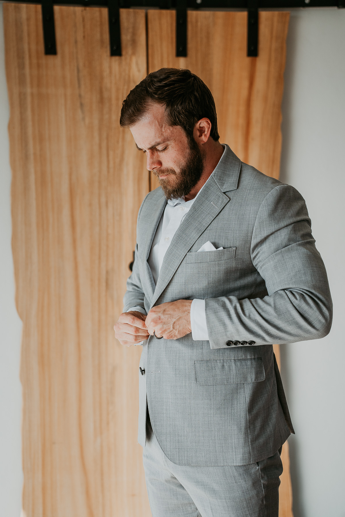 Groom at micro wedding at El Pretexto