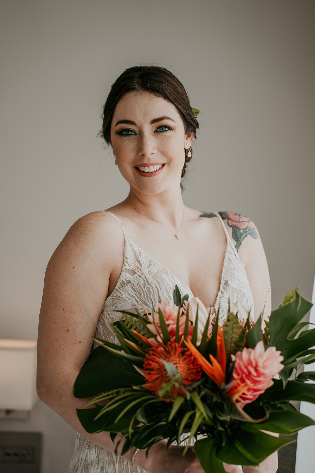 Bride portrait for a multicultural wedding at La Concha Resort in Puerto Rico.