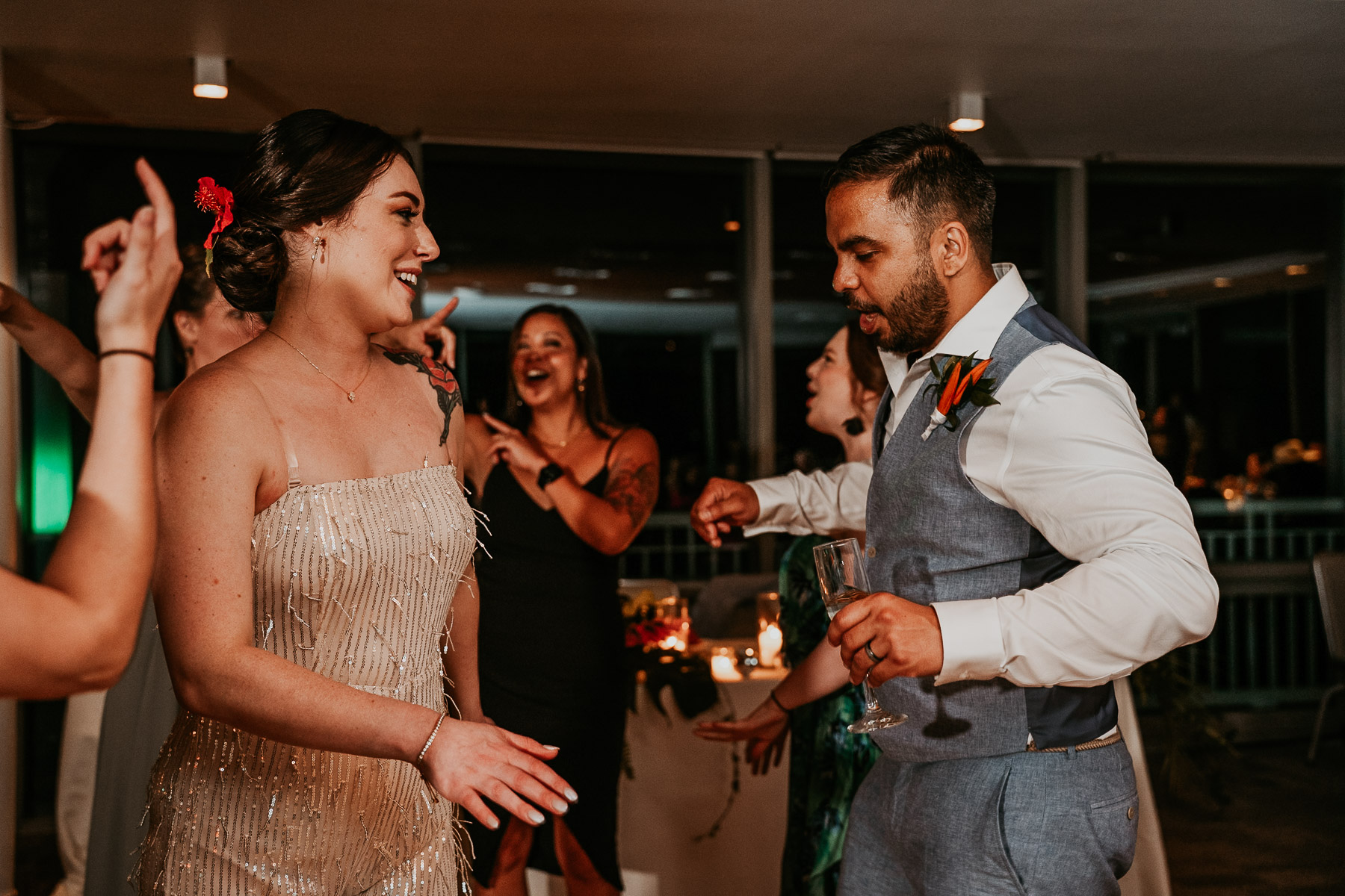 Multicultural La Concha Wedding Puerto Rico.