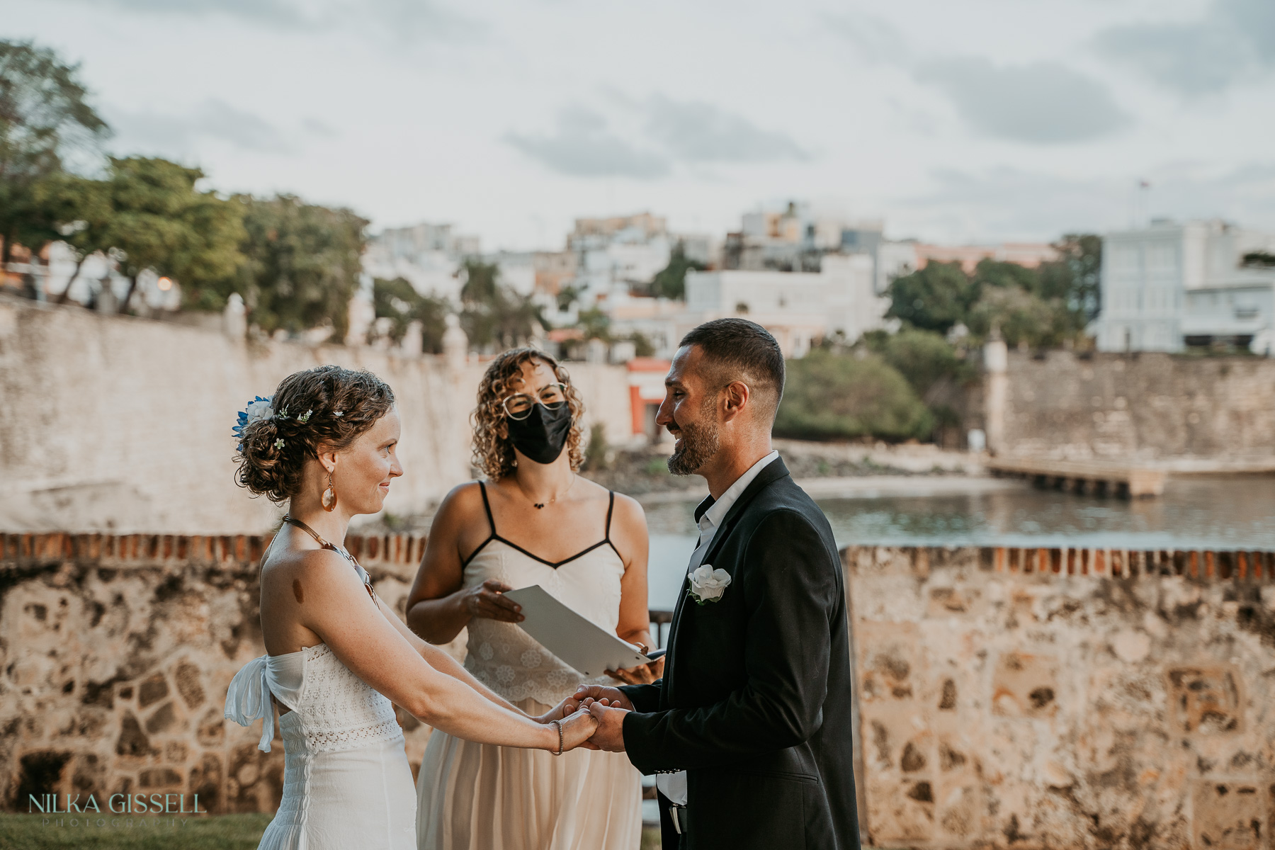 Ceremony at Old San Juan Elopement