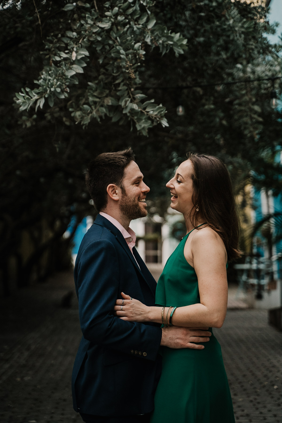 Candid picture at Old San Juan couples session.