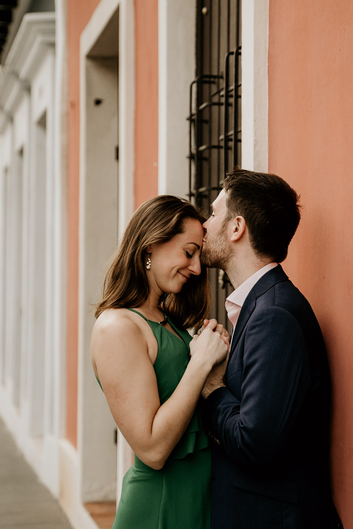 Moody Old San Juan candid pictures during couples session.