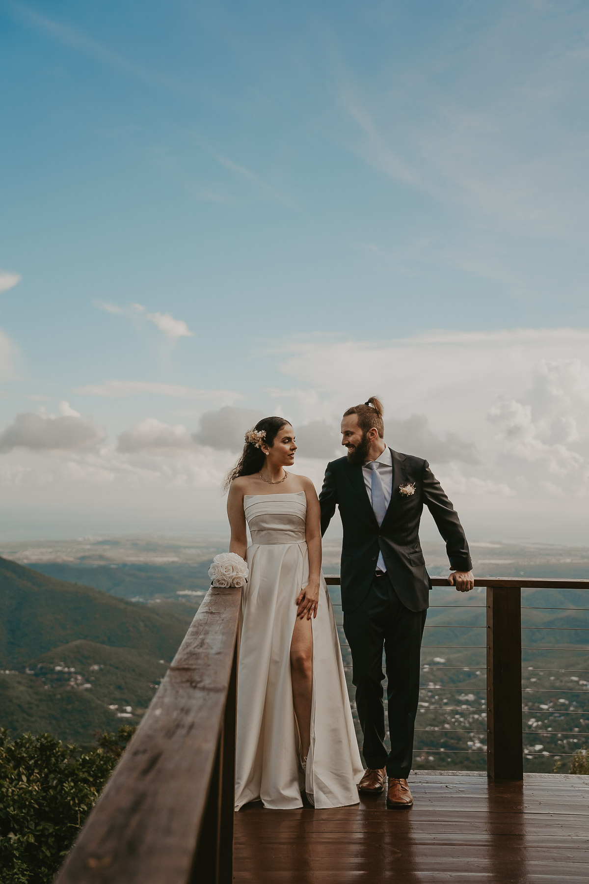 Epic mountain views surrounding the couple during their Cayey elopement adventure.