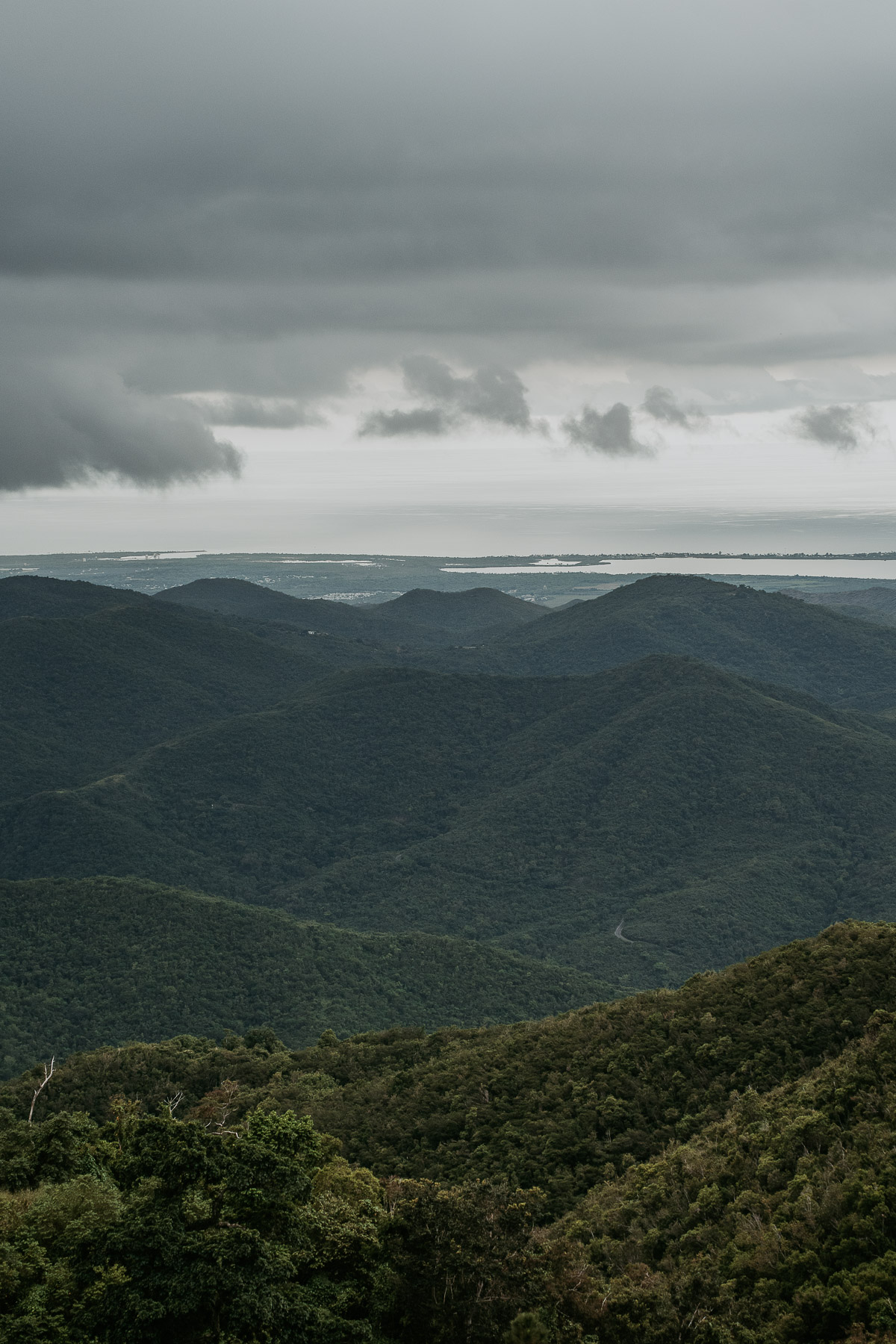 Beautiful mountain view during rainy micro wedding in Puerto Rico