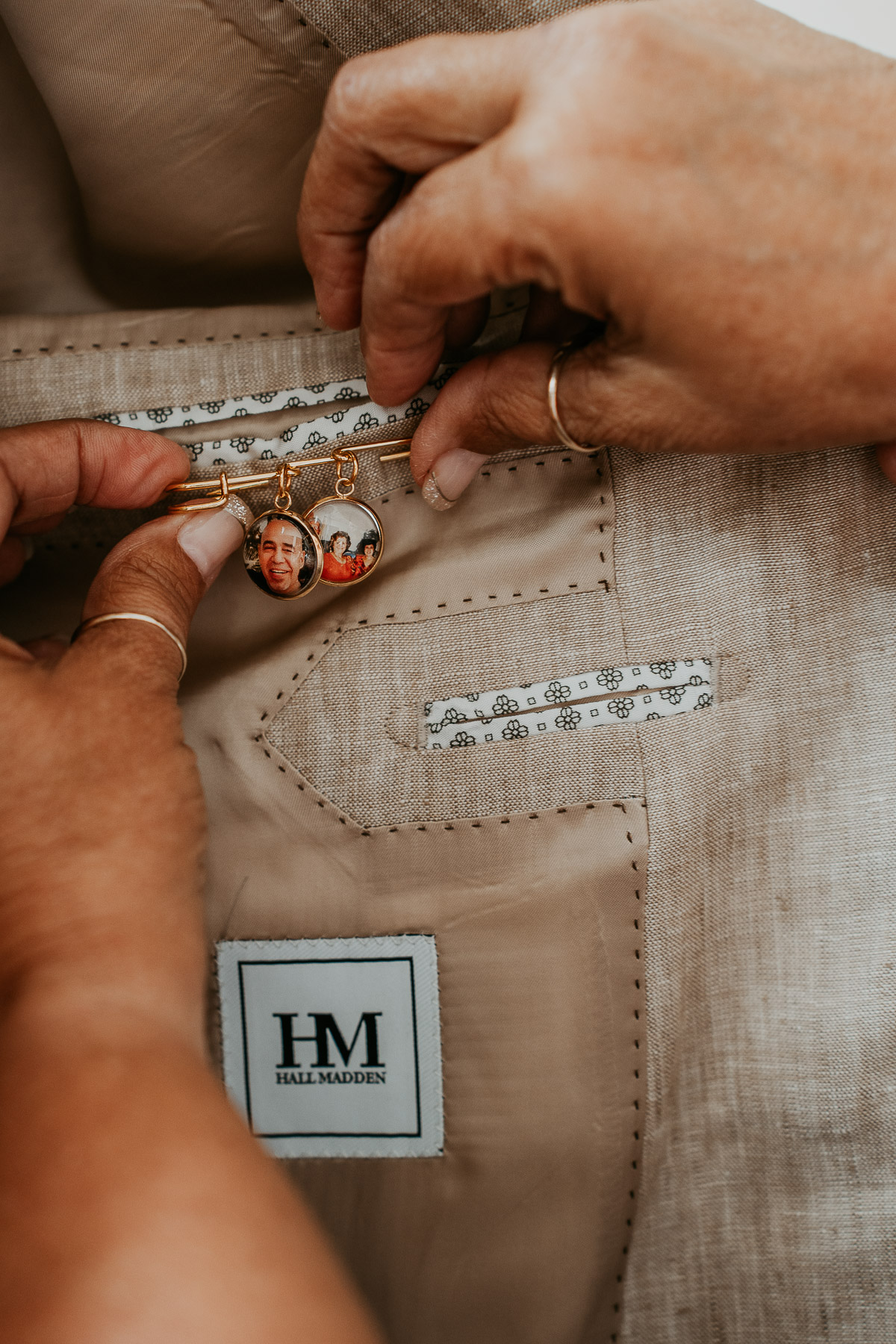 Pinning reliquary at a Puerto Rico wedding