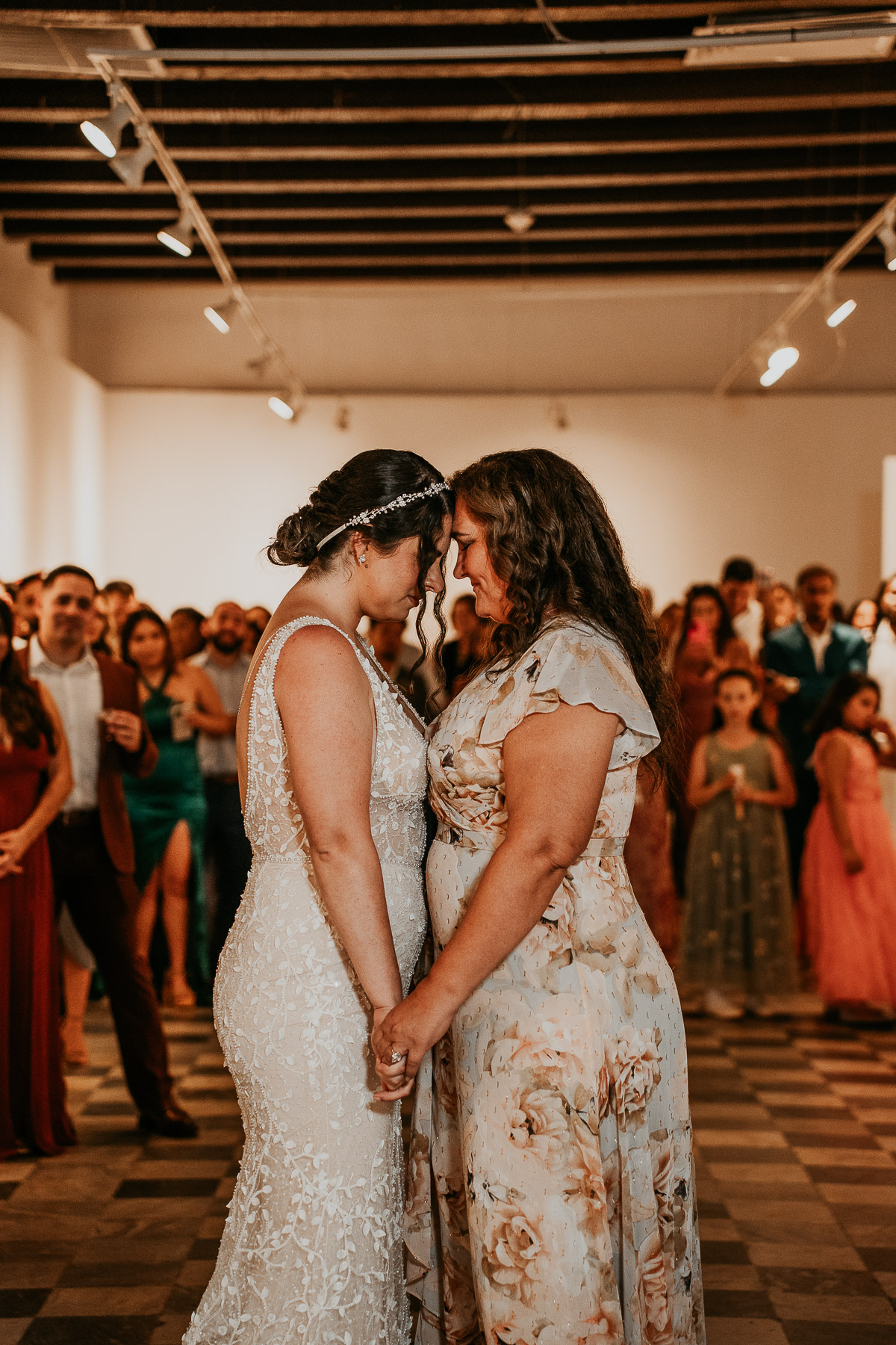 Bride dancing with mom