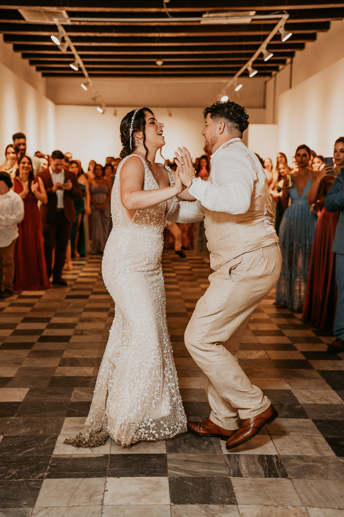 Bride and groom first dance