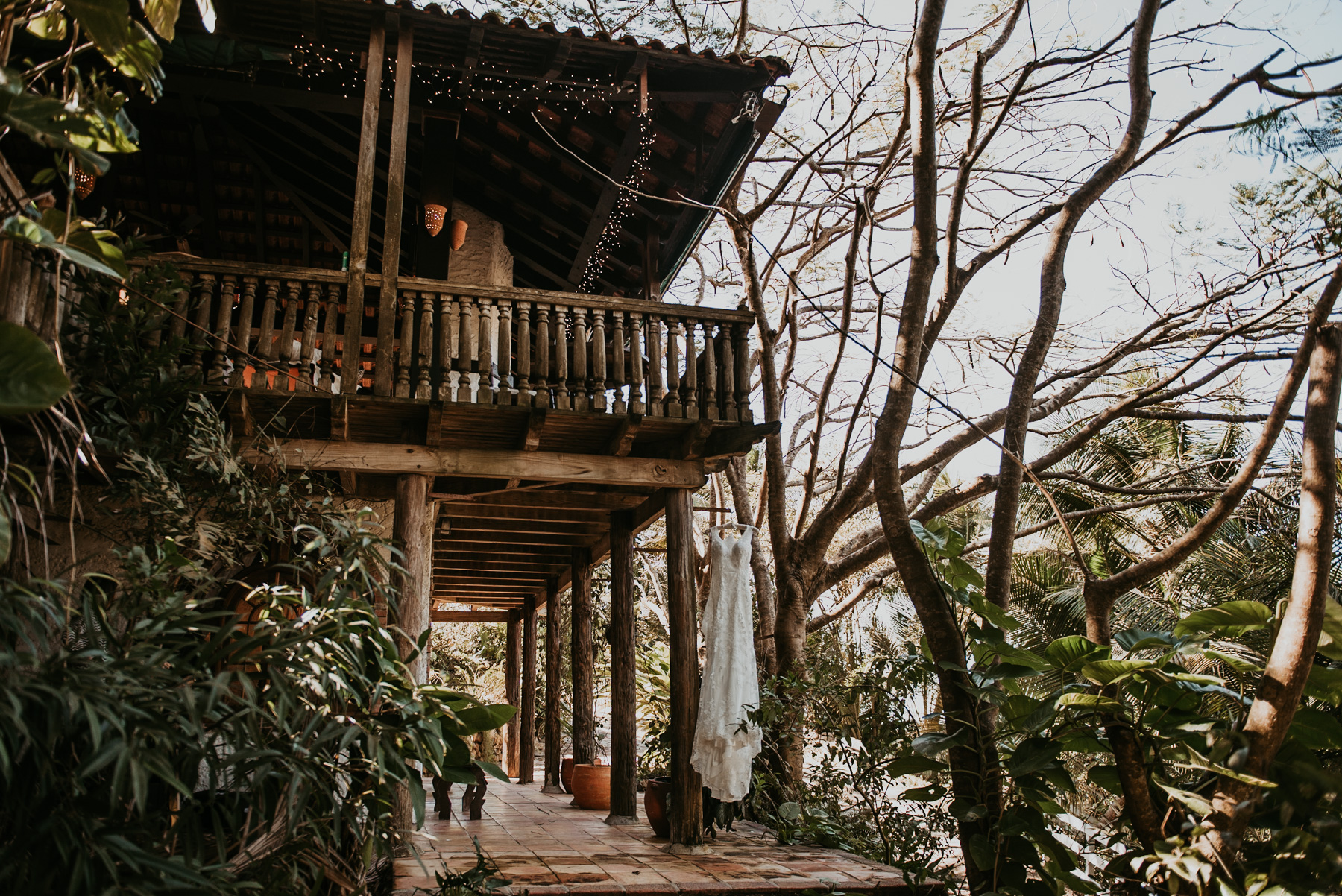 Wedding dress at Hacienda Siesta Alegre in Rio Grande