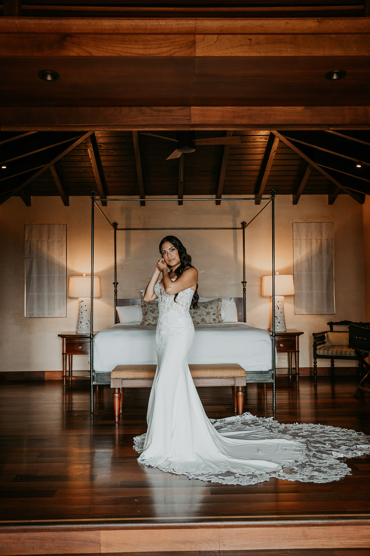 Bride getting ready at Royal Isabela in Puerto Rico.