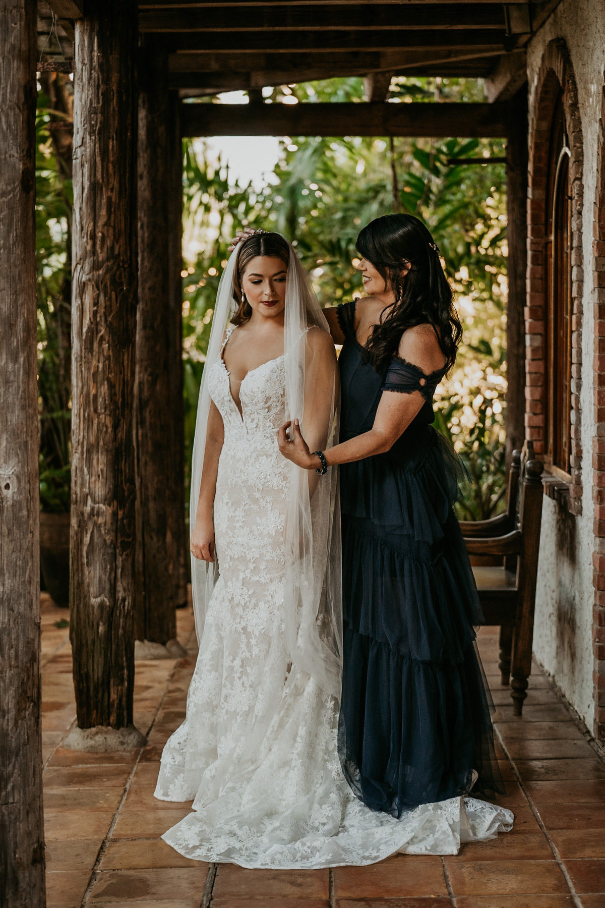 Bride and mon at Hacienda Siesta Alegre for Destination Wedding