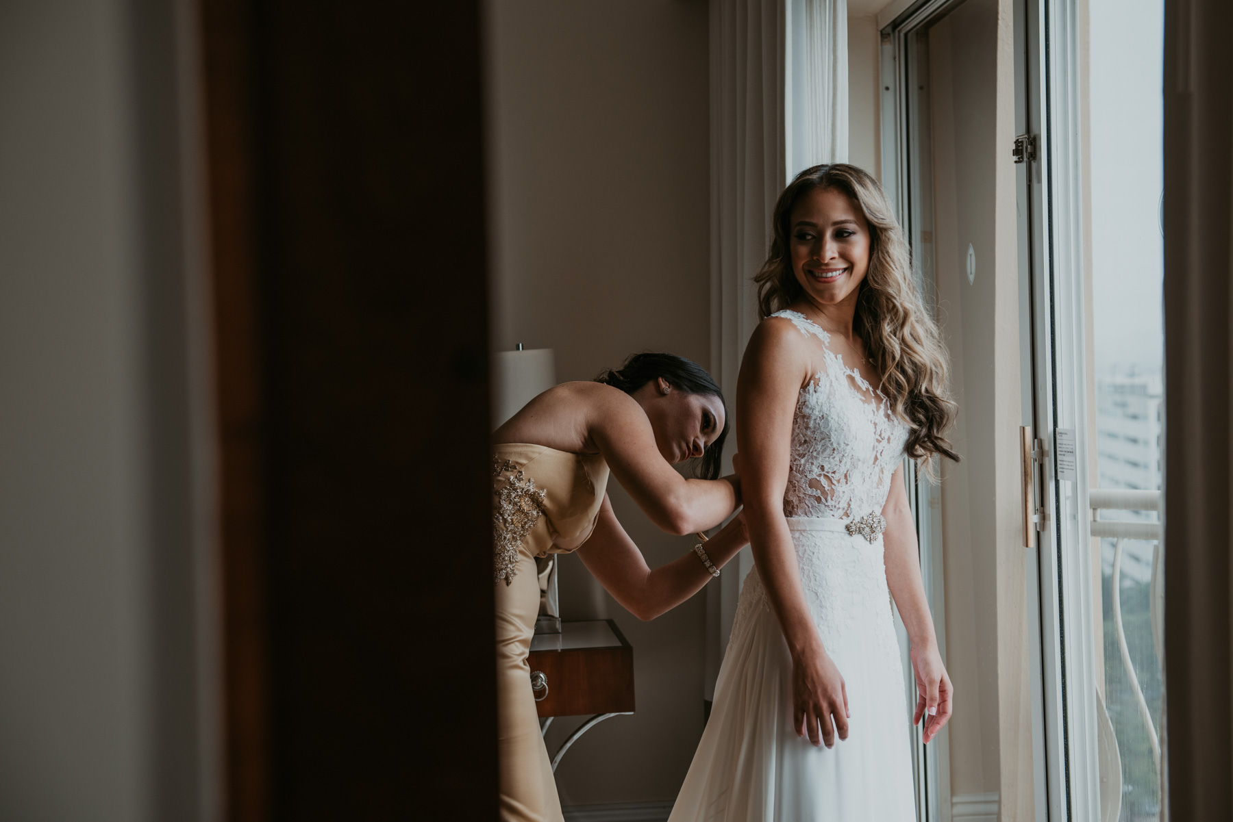 Bride getting ready at Royal Sonesta Wedding Puerto Rico