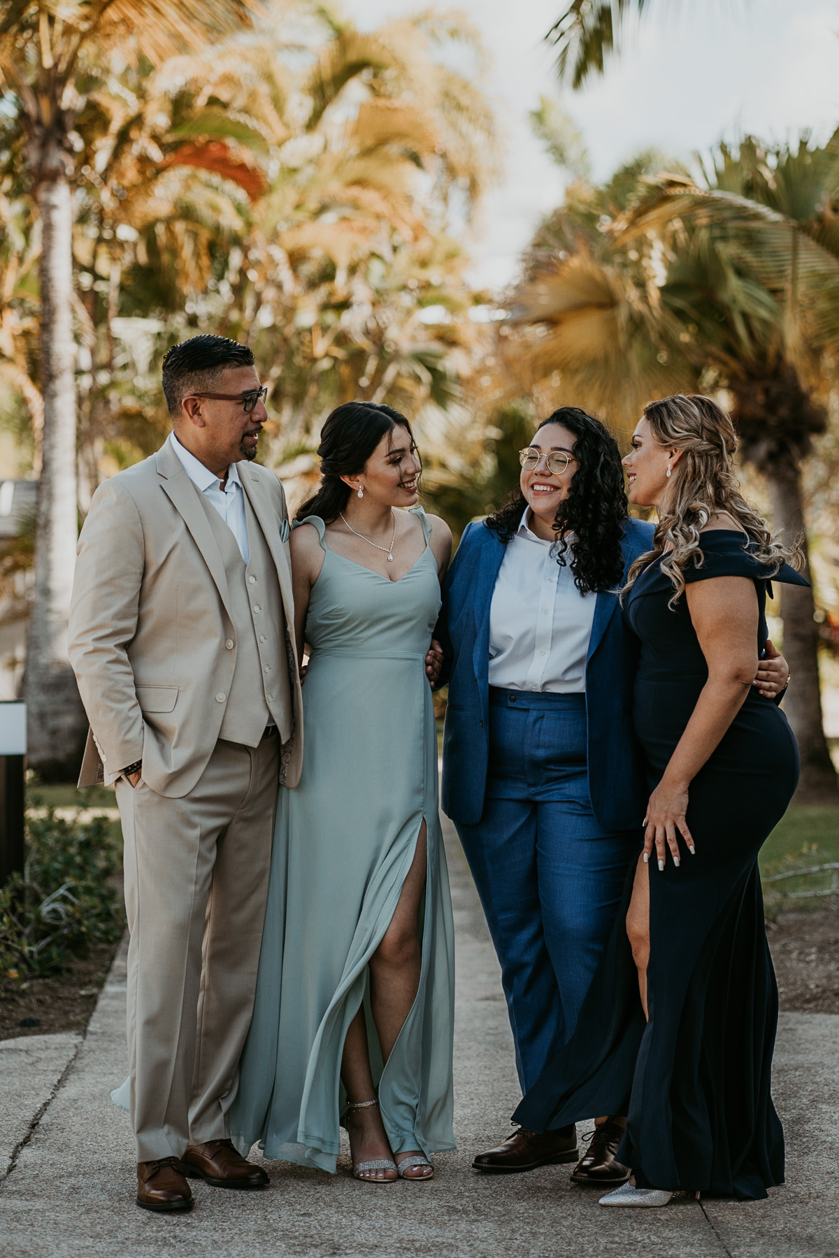 Family portrait during weddign at Hyatt Regency Grand Reserve.