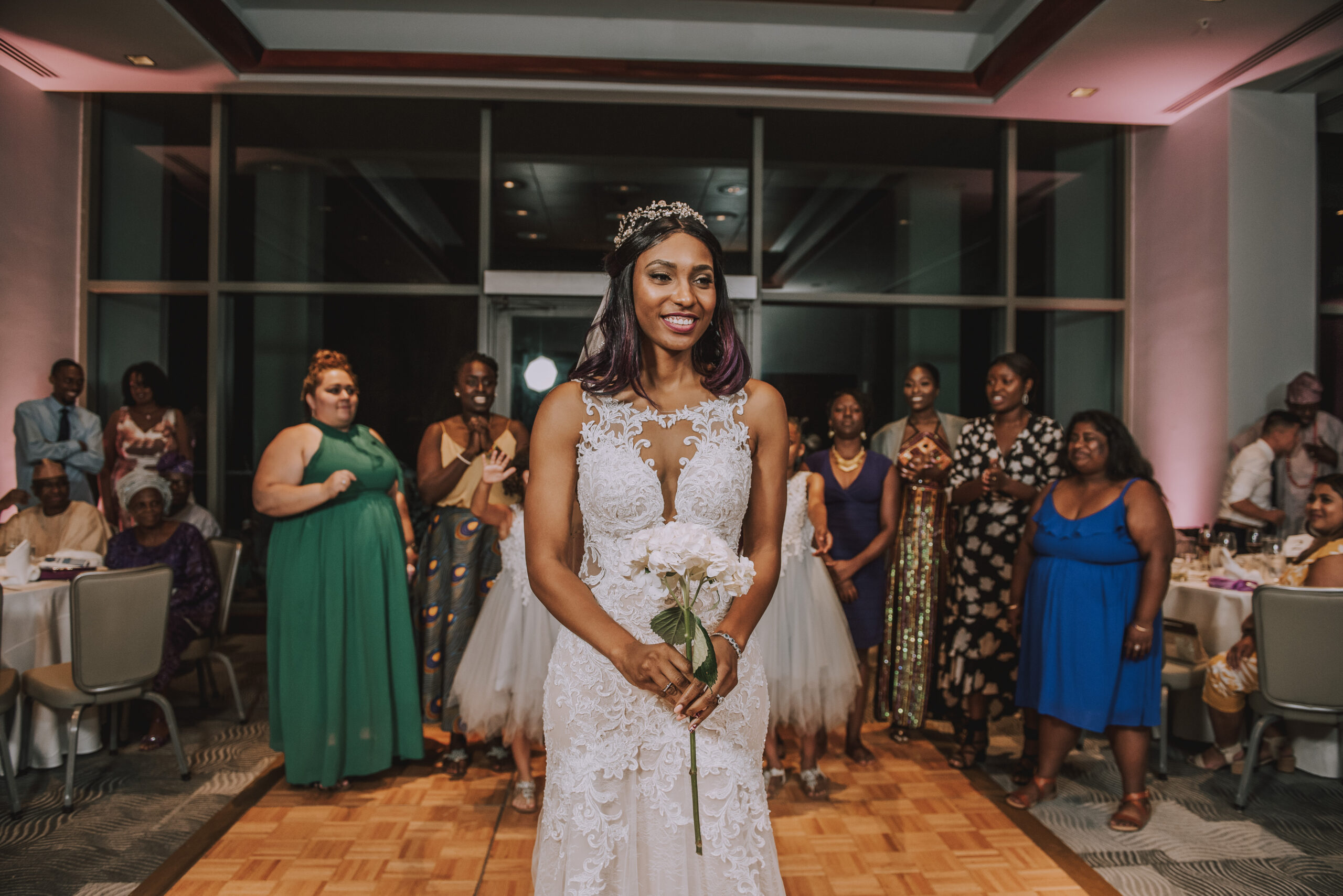 Bouquet toss at La Concha Resort wedding.