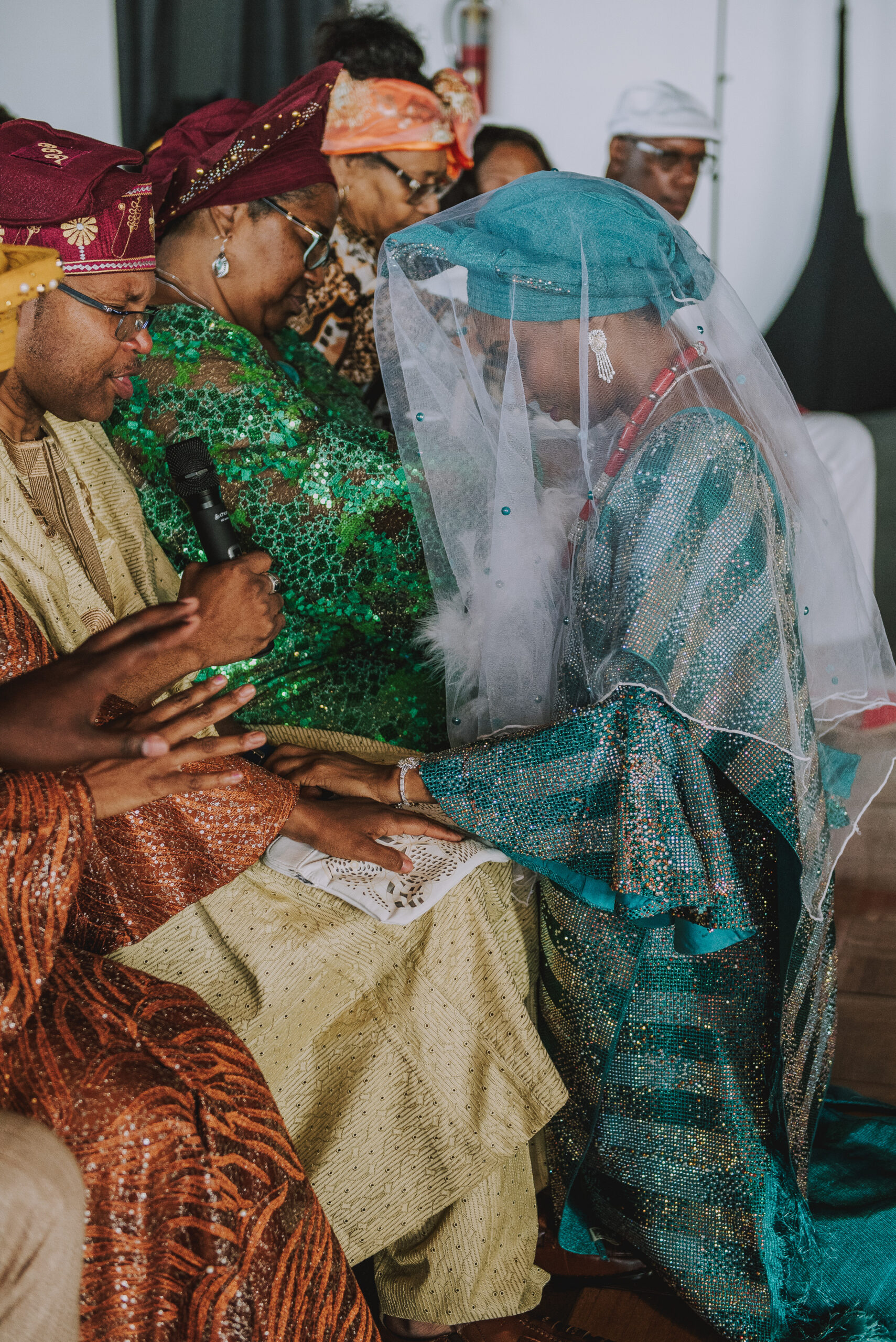 Couple celebrates vibrant Yoruba wedding ceremony at Salon Atlantiko, La Concha Resort.