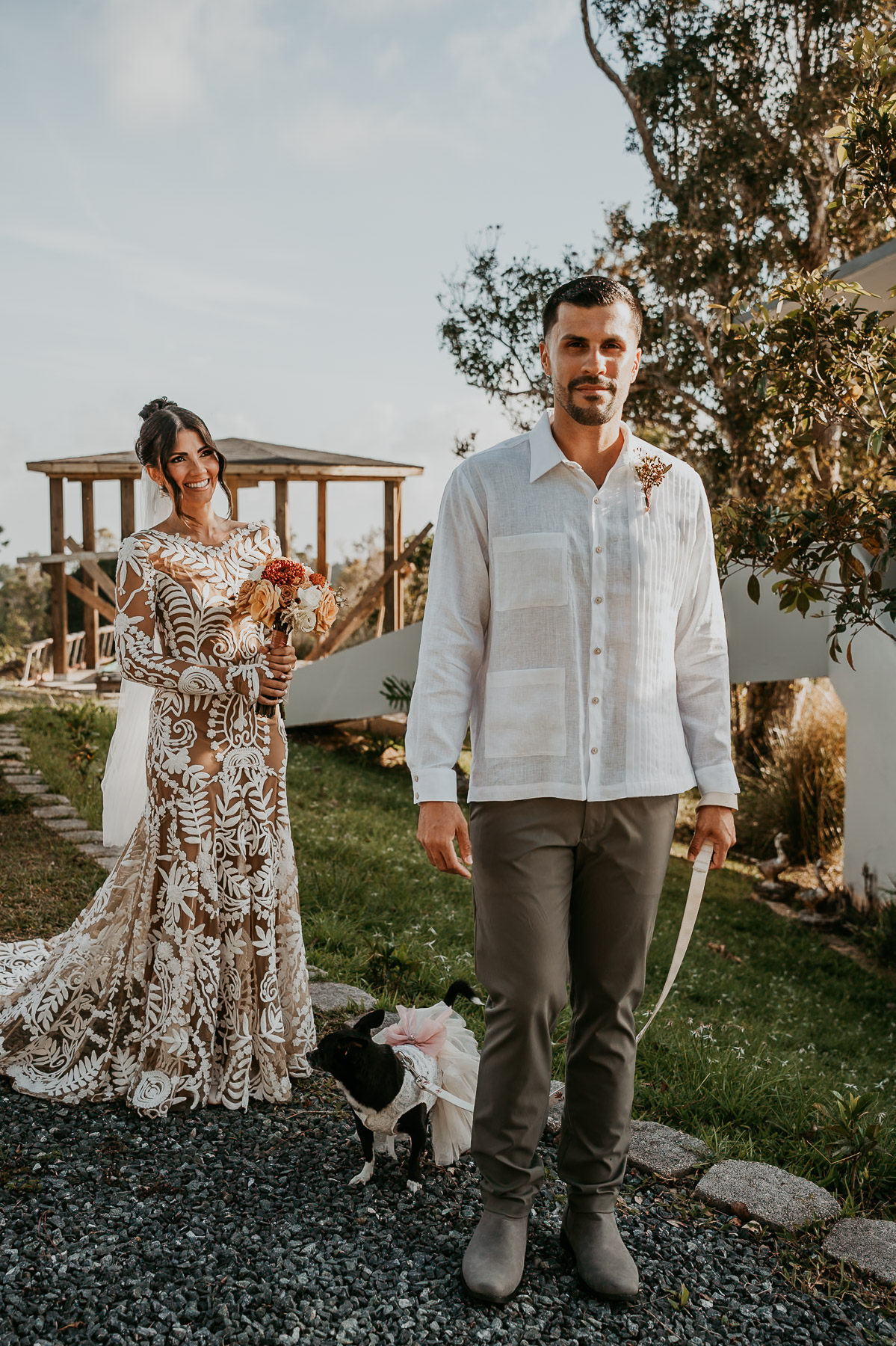 First look before wedding at El Pretexto unique wedding venue in Puerto Rico