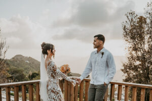 Intimate mountain wedding venue El Pretexto Puerto Rico sunset view