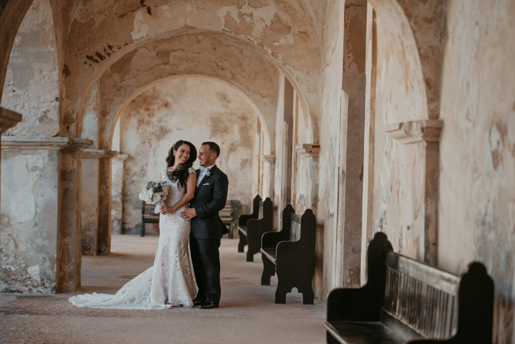 Wedding Couple at Castillo San Cristoboal