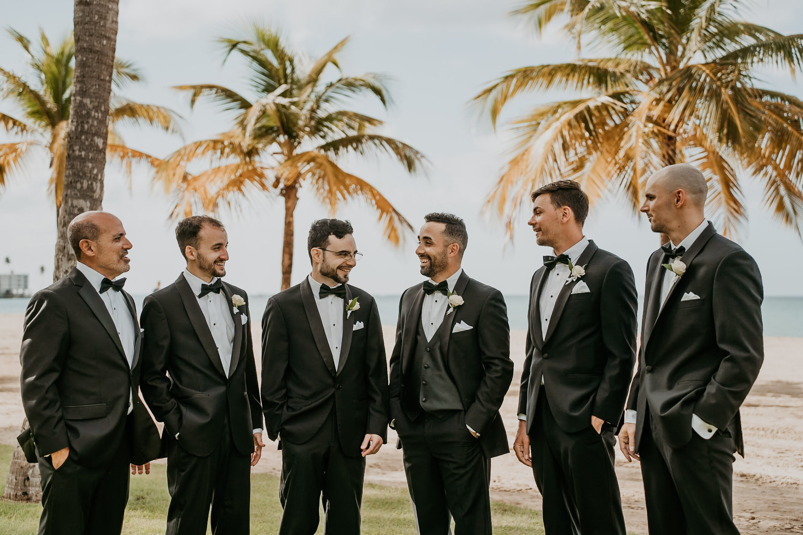 Groom with groomsmen at Courtyard Marriot