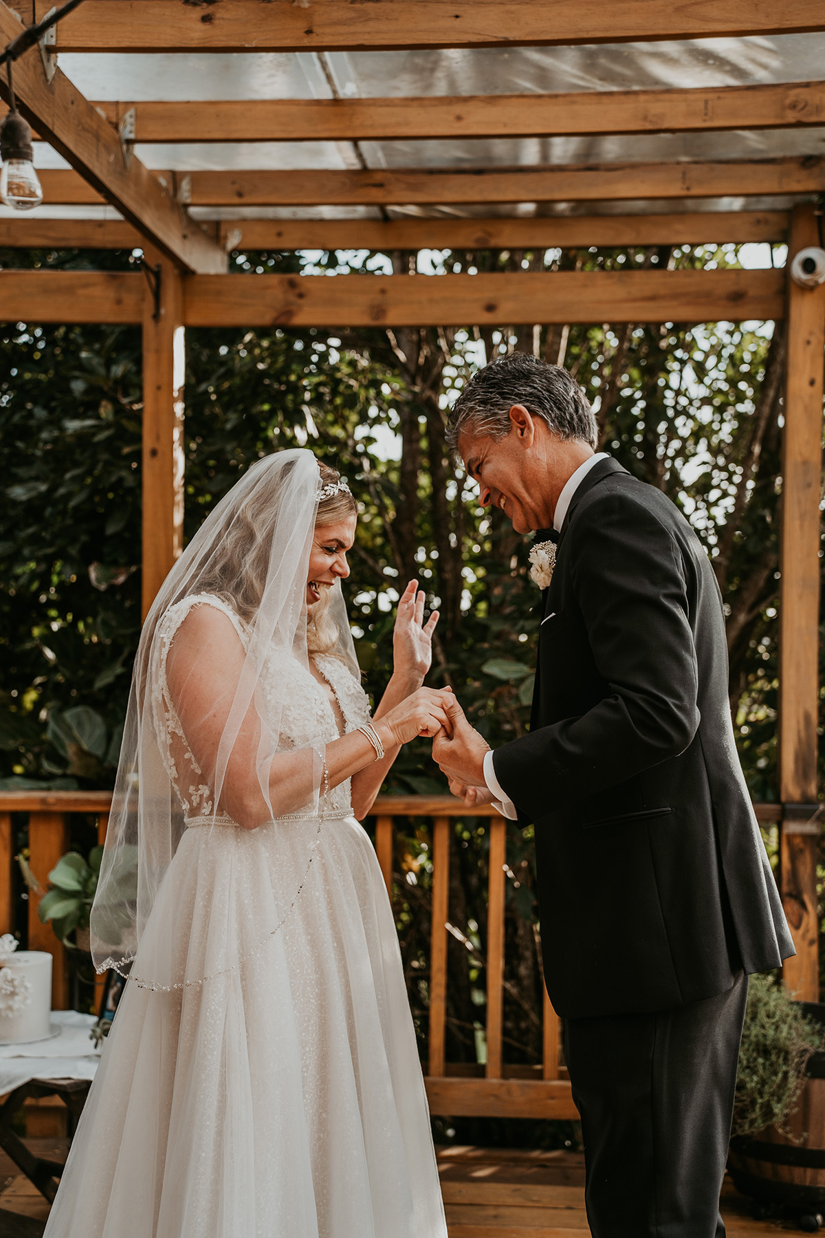 Older couple wedding at El Pretexto Puerto Rico, intimate countryside ceremony showcasing weddings later in life and age representation in wedding photography