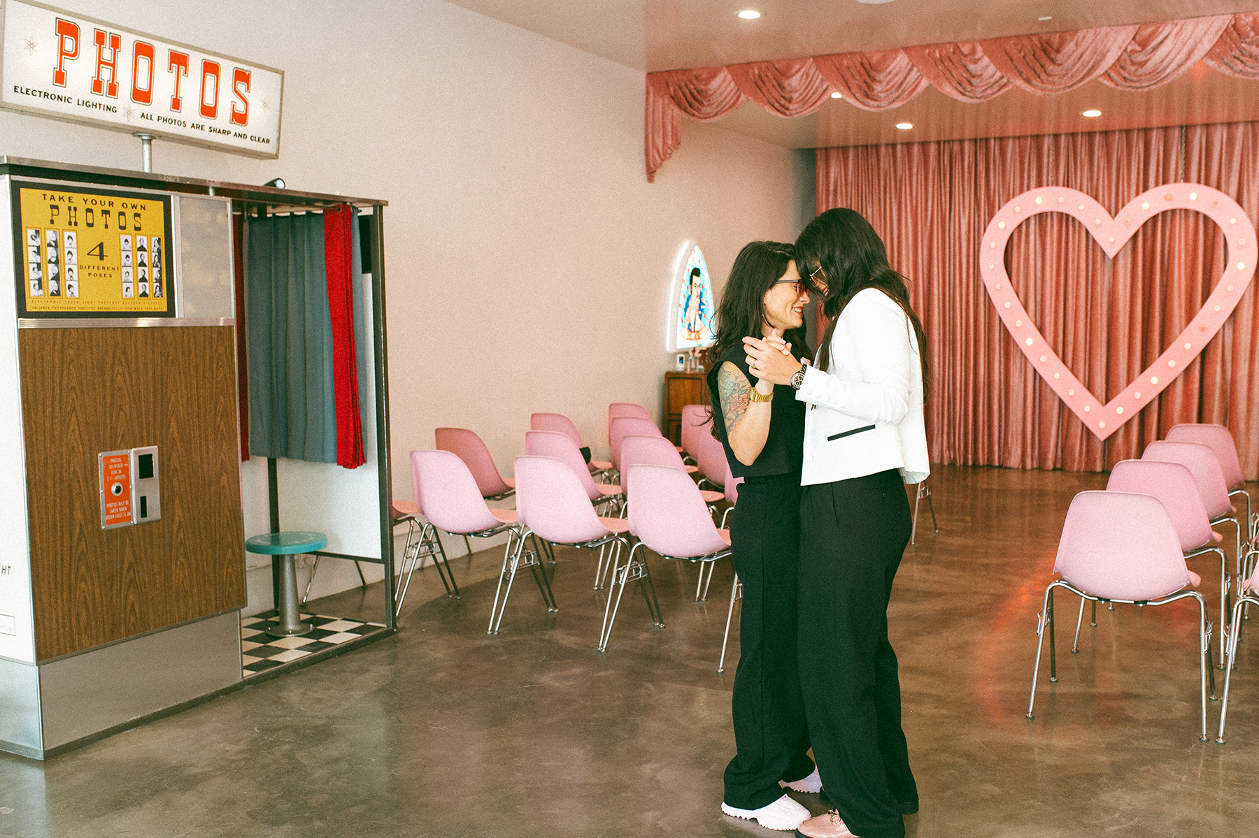 First dance at Sure Thing Chapel Las Vegas lesbian elopement