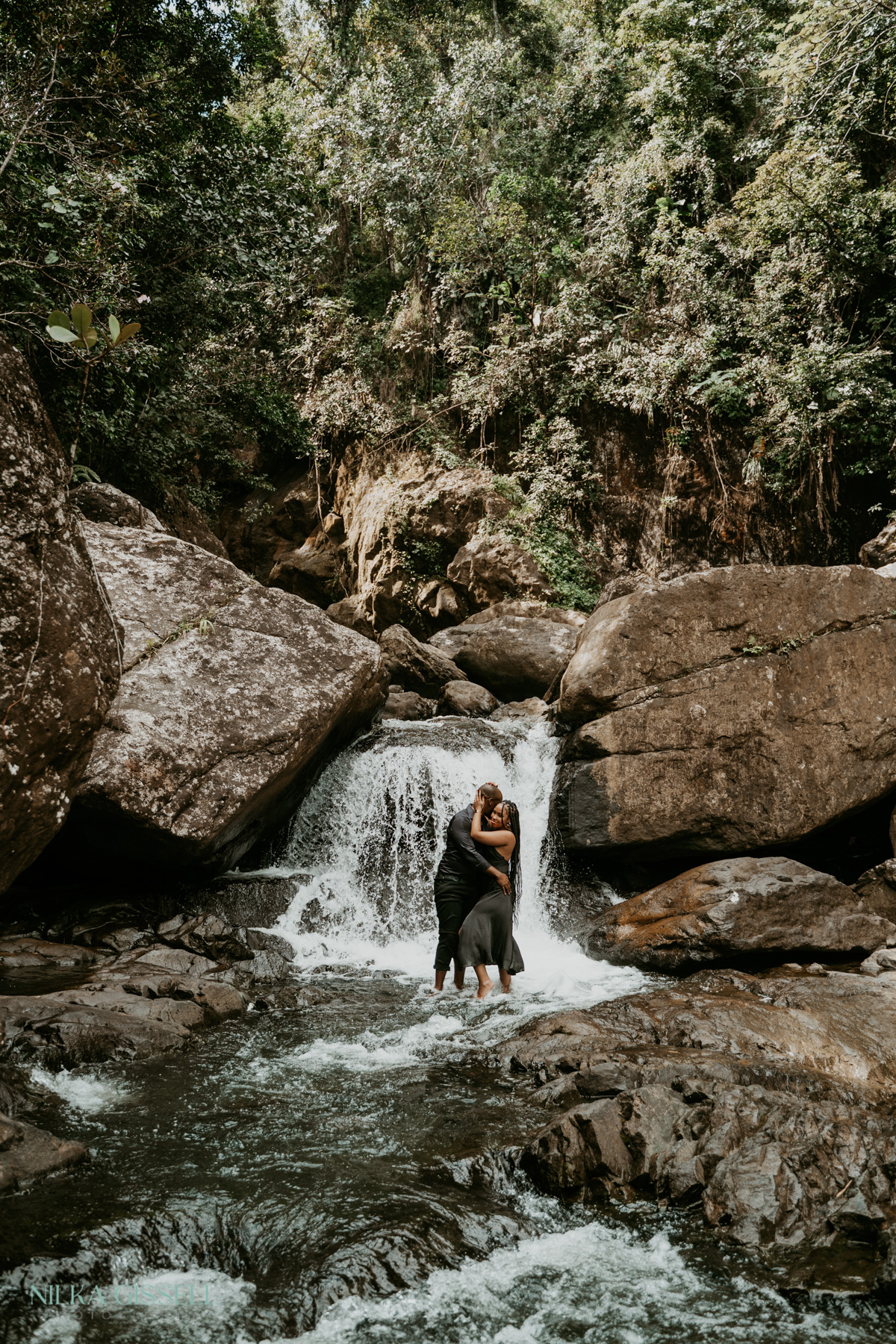 Couple at El Yunque Puerto Rico during an Engagement Session