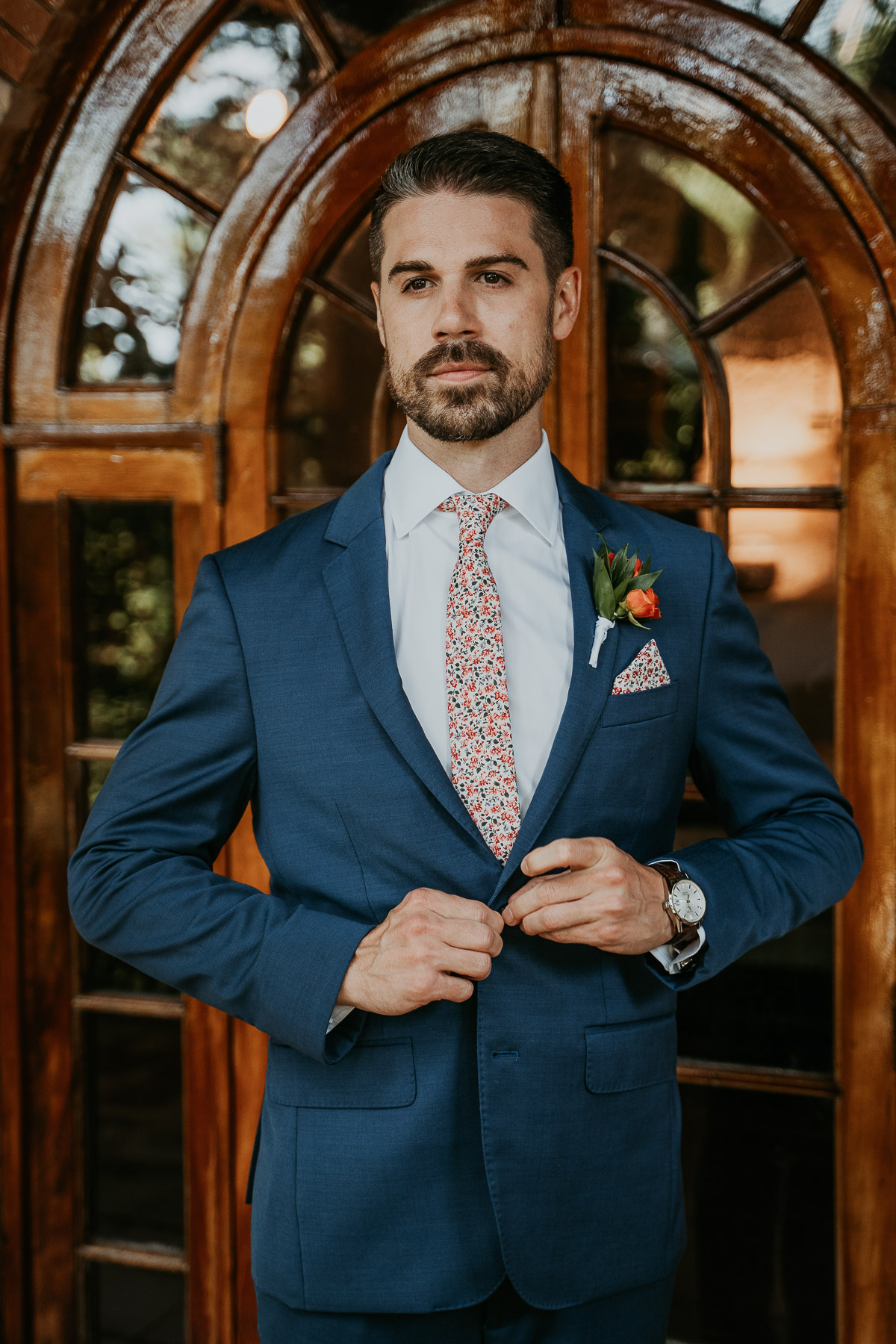 Groom getting ready at Hacienda Siesta Alegre LGBTQ+ Wedding