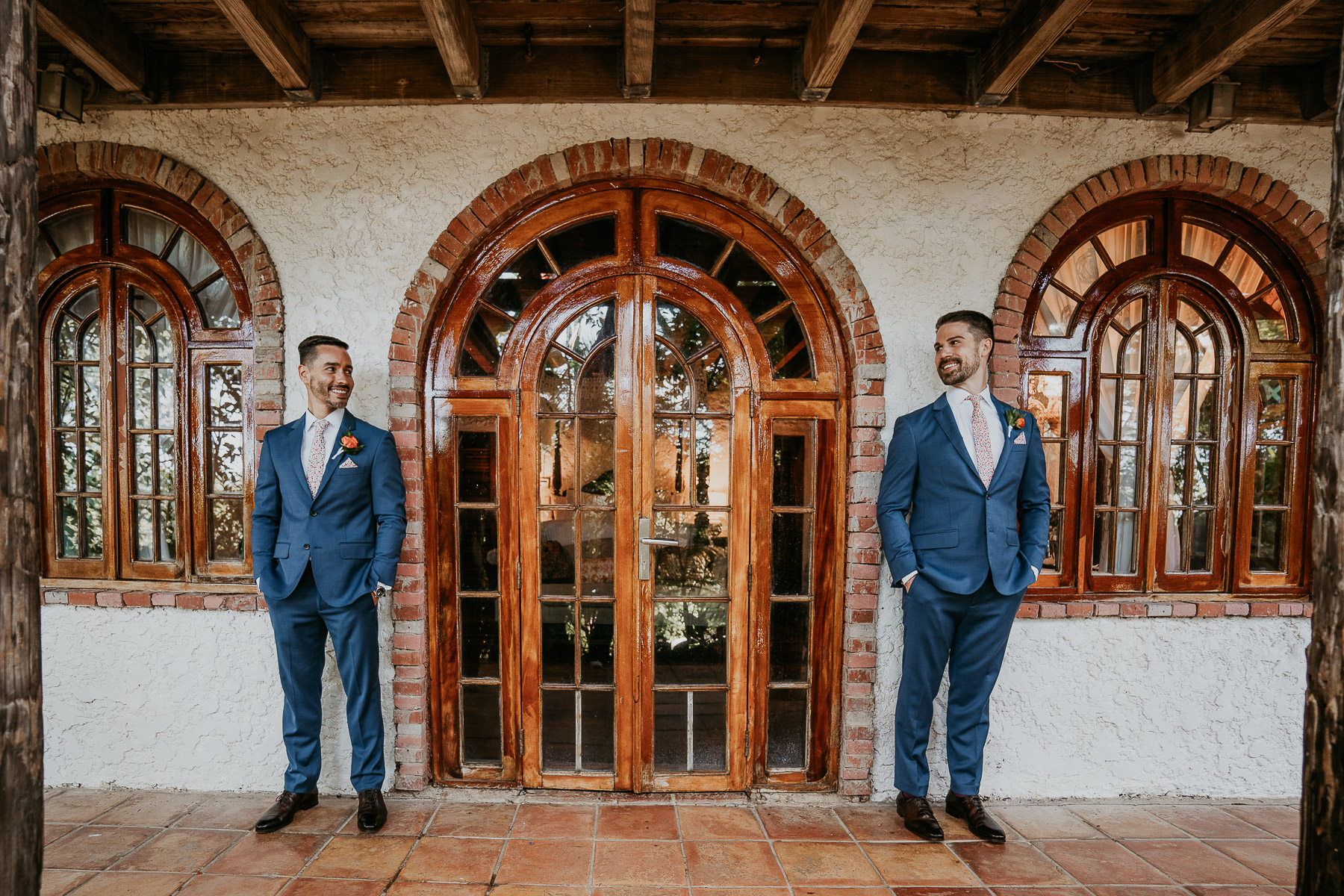 Two grooms at Hacienda Siesta Alegre LGBTQ+ Wedding