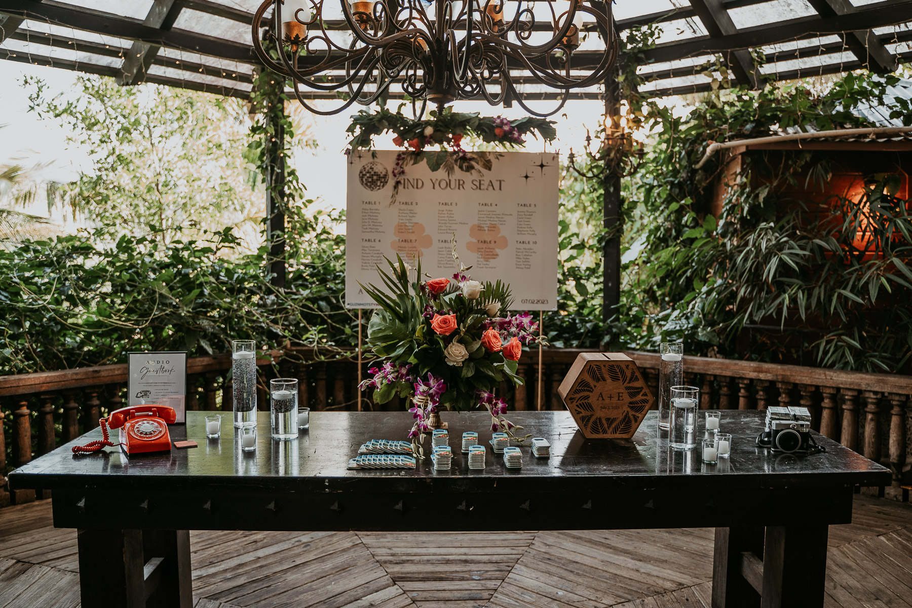 Table decor at Hacienda Siesta Alegre LGBTQ+ Wedding