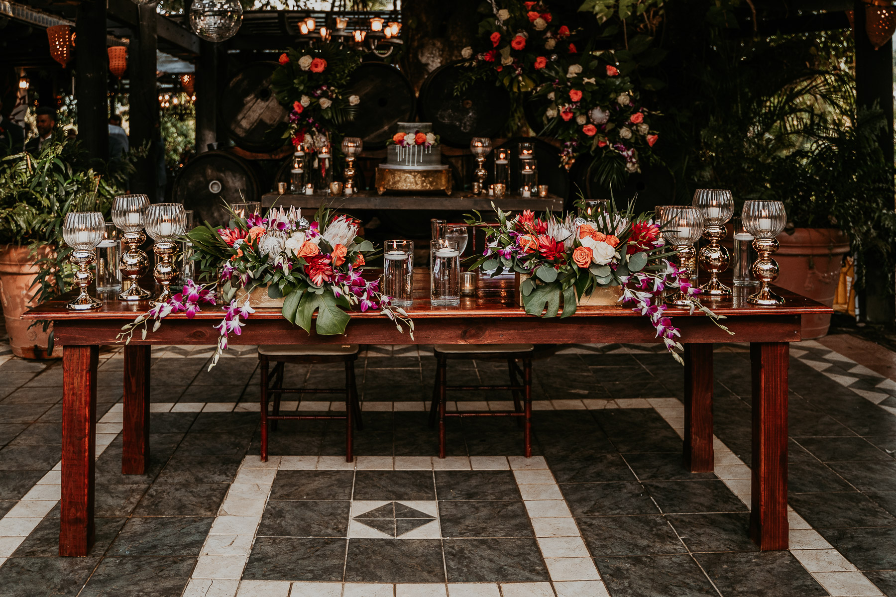 Wedding decor at Hacienda Siesta Alegre LGBTQ+ wedding