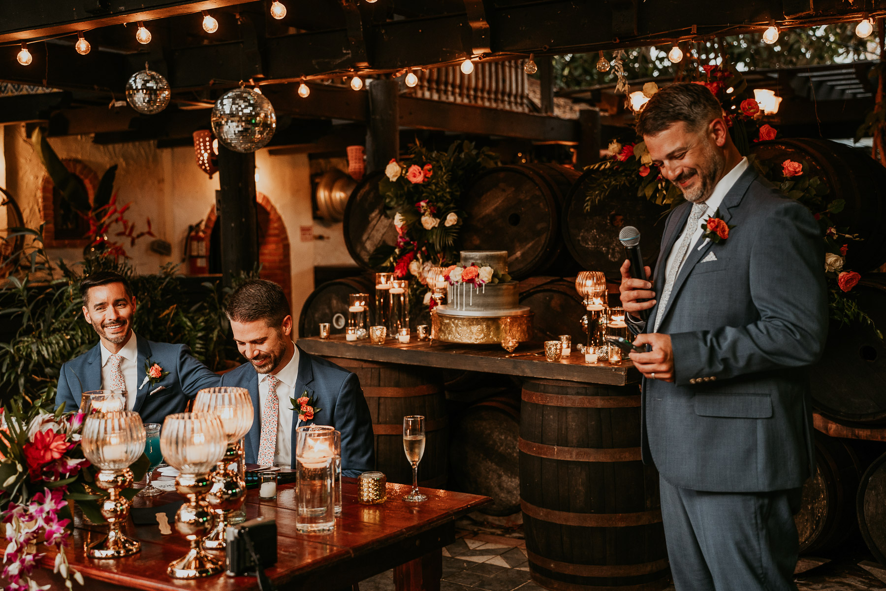 Wedding toast at Hacienda Siesta Alegre LGBTQ+ wedding