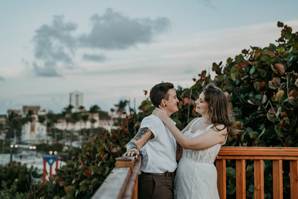 Lesbian couple beach session Old San Juan