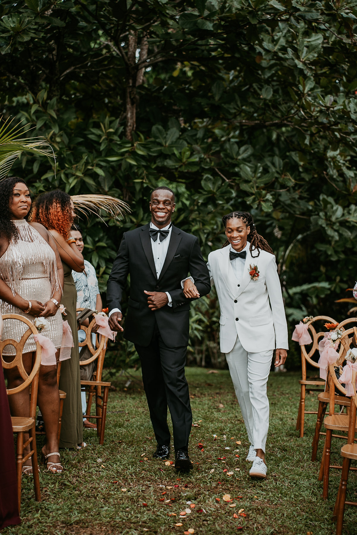 Bride walked down the Isle by her brother during romantic micro wedding in the mountains of Puerto Rico.